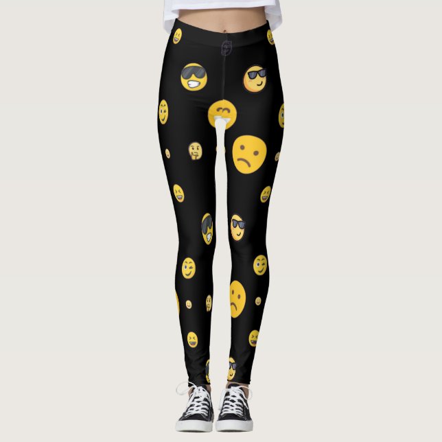 Leggings Diversión, amor, sonriente, feliz emojis lindas tr (Anverso)