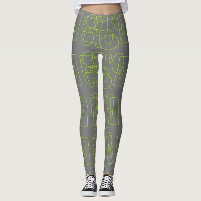 Leggings Diversión con el verde y el gris (Anverso)