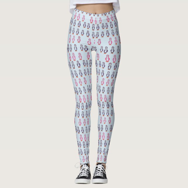 Leggings Diversión con las polainas de los pingüinos (Anverso)