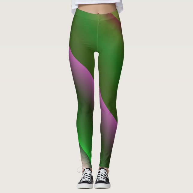 Leggings Diversión De Gradiente Rosa Y Verde (Anverso)
