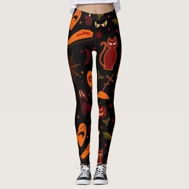 Leggings Diversión de Halloween fantasmal (Anverso)