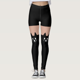 Leggings Diversión de la Novedad de la cara del gato