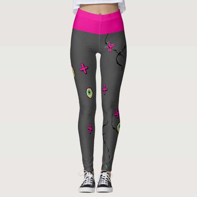 Leggings ¡Diversión divertida Zombie Amor! XOX (Anverso)