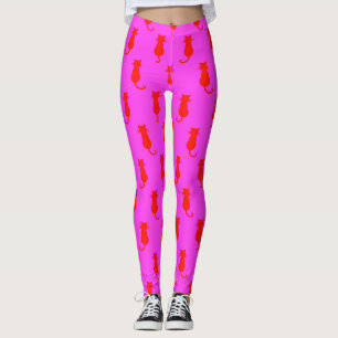 Leggings Diversión Felina Para Siempre Gatos Rojos Capricho