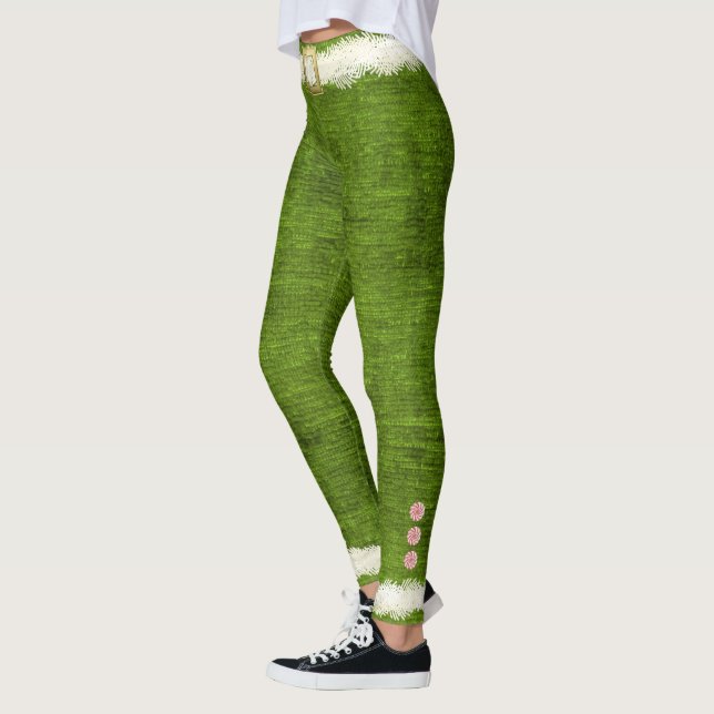 Leggings Diversión linda del día de fiesta del verde del (Izquierda)