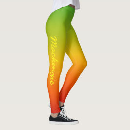 Leggings Diversión Tropical Caribe Rojo Amarillo Verde y No