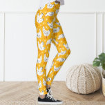 Leggings Divertida cosecha de pollo amarillo y negro<br><div class="desc">Las piernas adornaban el patrón de pollo.</div>