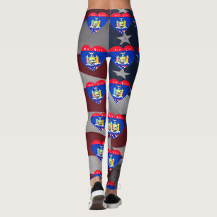 Leggings Divertidas Bandera Patriótica de Nueva Yo