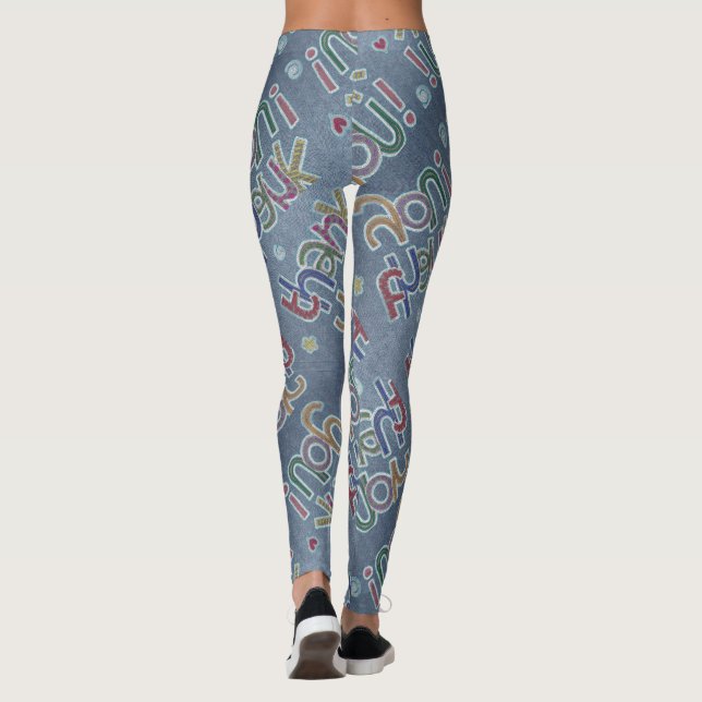 Leggings Divertidas Gracias Script Jeans (Reverso)