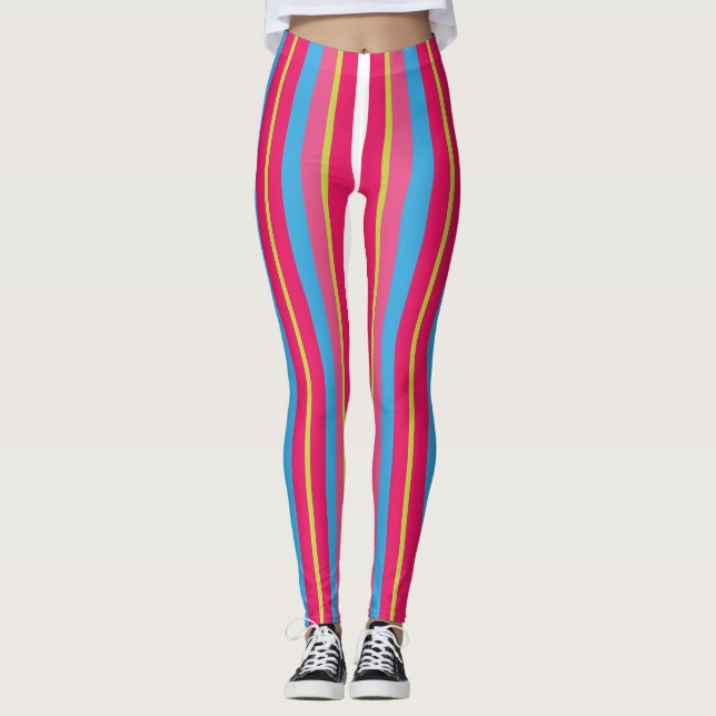 Leggings Divertidas Multicolores Rayas Múltiples (Anverso)