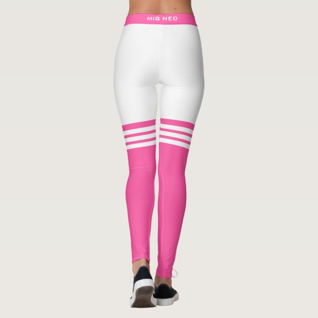 Leggings Divertidas piernas blancas falsas rosadas sobre ca (Reverso)