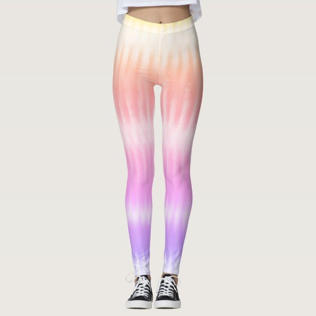 Leggings Divertidas piernas de tinte color arcoiris (Anverso)