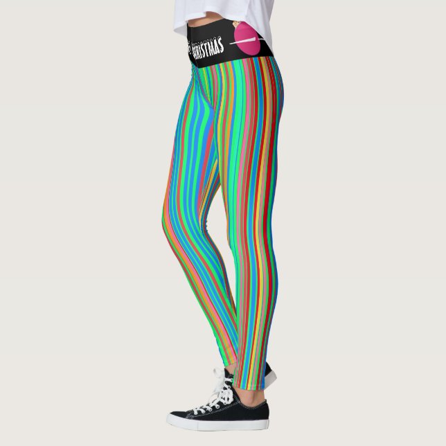 Leggings Divertidas y feas navidades coloridas ornamentos S (Izquierda)
