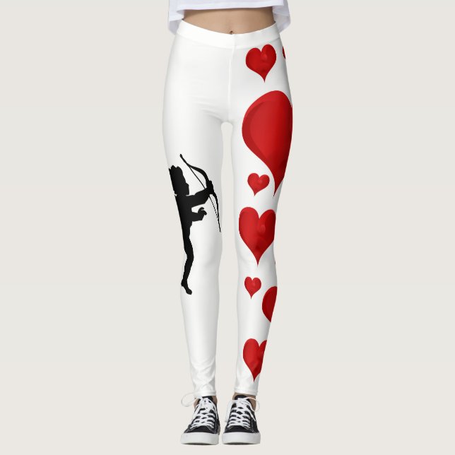 Leggings Divertido Cupido Flecha Cupido Corazones de Amor S (Anverso)