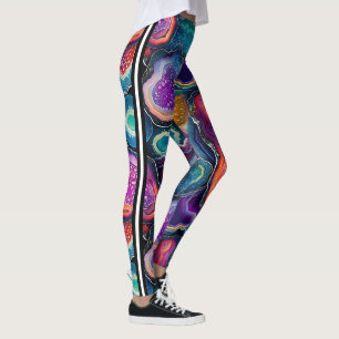 Leggings Divertido diseño de rebanadas de piedra preciosas 