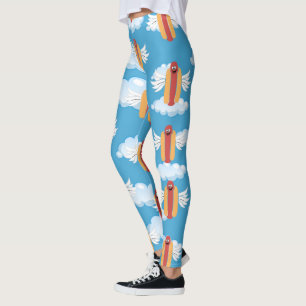 Leggings Divertido Emoji de Perro Caliente Significa Comida