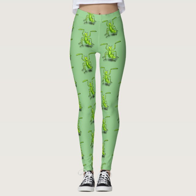 Leggings Divertido ilustracion personalizado de mantis de o (Anverso)