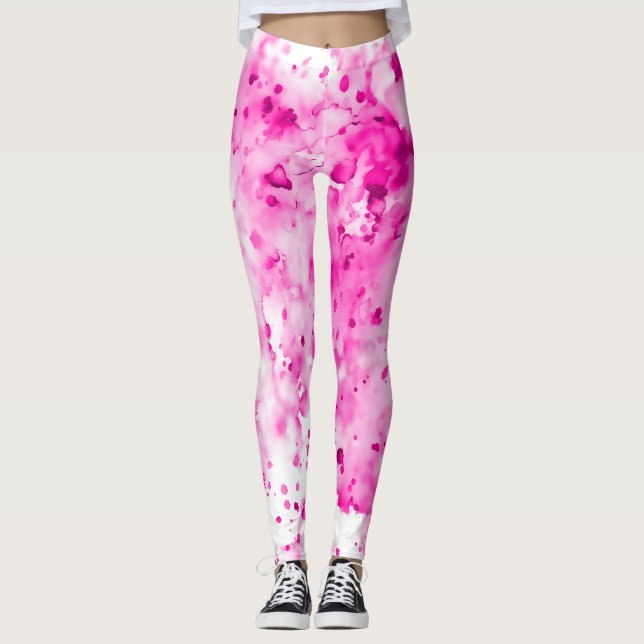 Leggings Divertido, lindo, artístico, salpicador de pintura (Anverso)