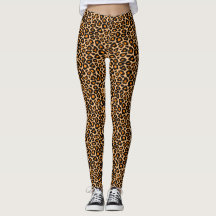 Divertido lindo Sexy Brown & Naranja Leopart Print