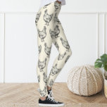 Leggings Divertido negro pastel amarillo boceto pollo Hen<br><div class="desc">Las piernas adornaban el patrón de pollo.</div>