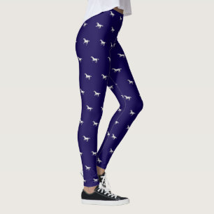 Leggings Divertido patrón de caballo galopante azul marino