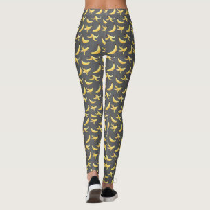 Leggings Divertido patrón de fiesta con chistes de plátano 