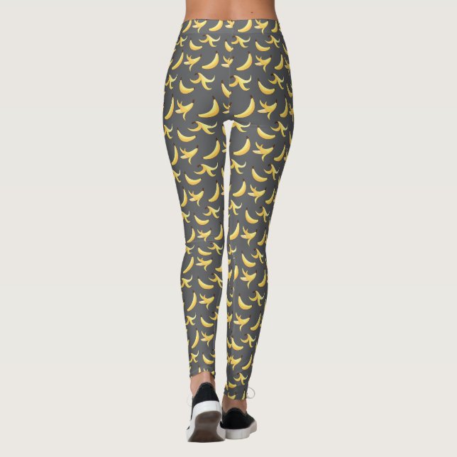 Leggings Divertido patrón de fiesta con chistes de plátano  (Reverso)