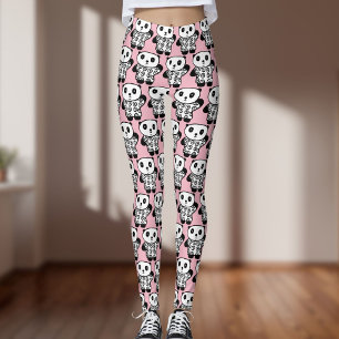 Leggings Divertido patrón rosa lindo de Pandy el Panda