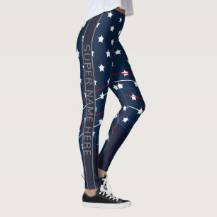 Leggings Divertido Súper Héroe Costume Nombre Personalizado