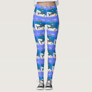 Leggings Divertido tiburón durmiente y personalizado de pes
