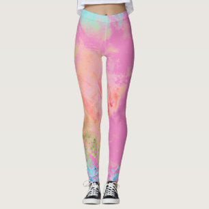 Leggings Divertido tinte de arcoiris rosado