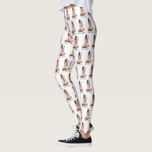 Leggings ¡Divertido! ¡Vamos! Pasear al Lebrel Afgano (Crema