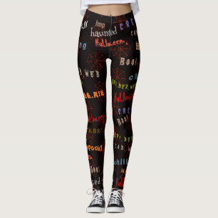 Leggings Divertido y colorido Halloween Cobweb Holiday Spir