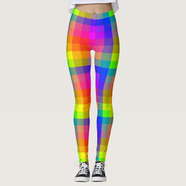 Leggings Divertido y llamativo arcoiris en las piernas (Anverso)