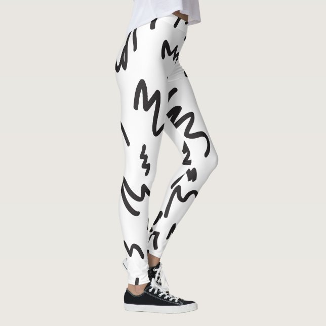 Leggings Divertido y moderno blanco y negro (Derecha)