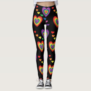 Leggings Divertidos y coloridos corazones arcoiris