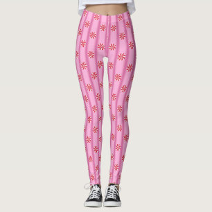 Leggings Divertidos y Navidades rosas pimienta dulce