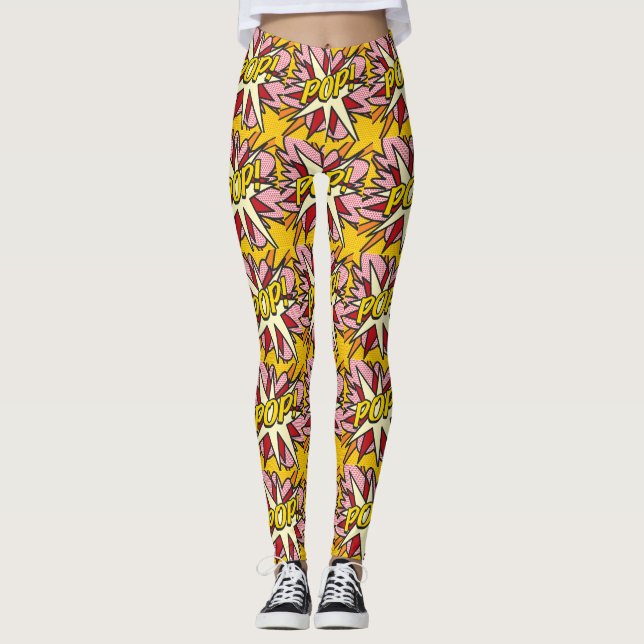 Leggings Diviértete con cómic moderno POP Colorido Cosplay (Anverso)