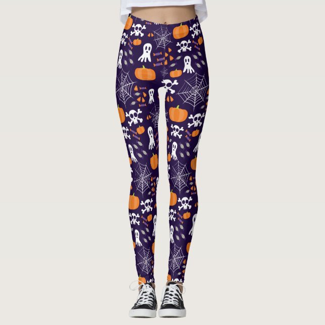 Leggings Diviértete patrón de Halloween (Anverso)