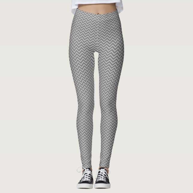 Leggings DIY BG LG Chevron ZigZag Stripe Gris .5xOp (Anverso)