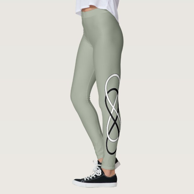 Leggings Doble infinito blanco y negro + tus ideas (Izquierda)