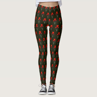 Leggings Docenas de tulipanes rojos bonitos en moderno pers
