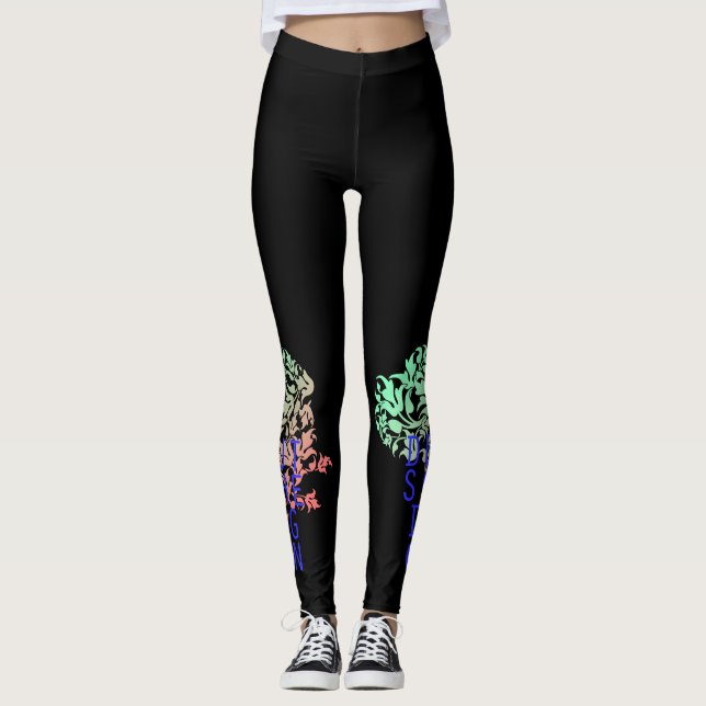 Leggings Dogo alemán florido (Anverso)