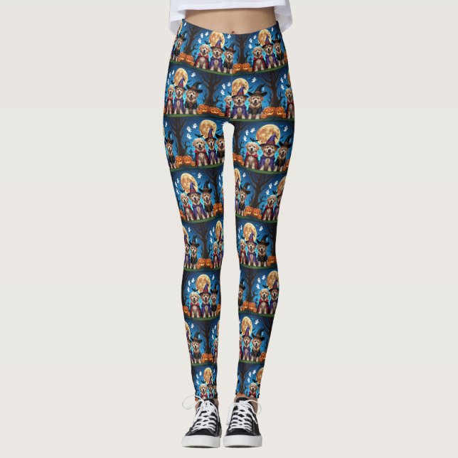 Leggings Dogs de Terranova Calabaza Halloween Funny (Anverso)