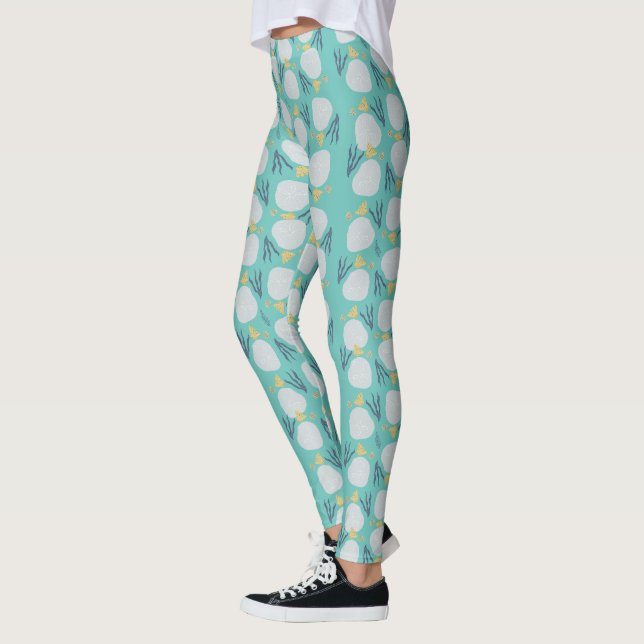 Leggings Dólar de Arena de Verano Patrón Botánico de Playa (Izquierda)