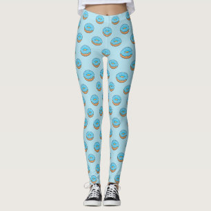 Leggings Donut de escarcha azul con Personalizado Sprinkles