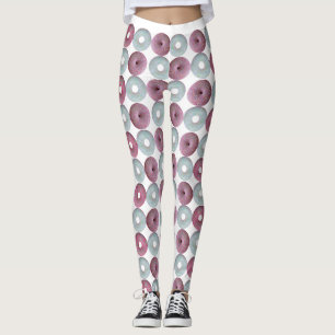 Leggings Donuts helados blancos y rosas