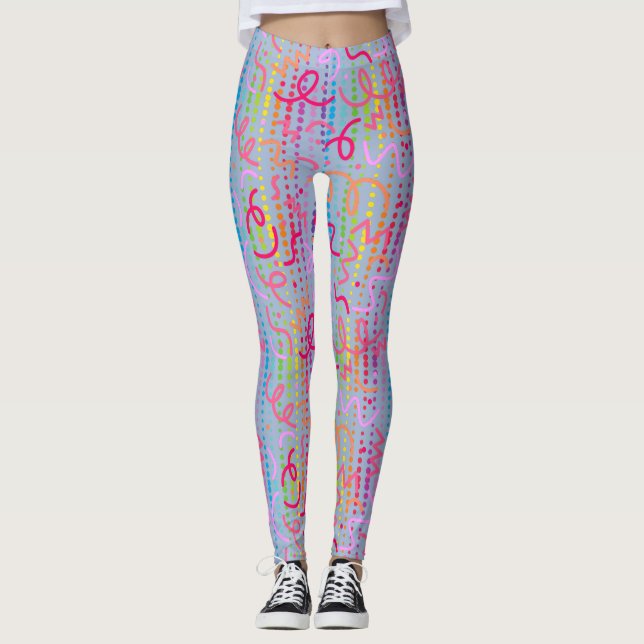 Leggings Doodle Color Beads L Azul BG (Anverso)