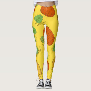 Leggings Doodle de calabaza: Mano sin soldadura
