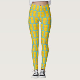Leggings Doodle de gato dorado